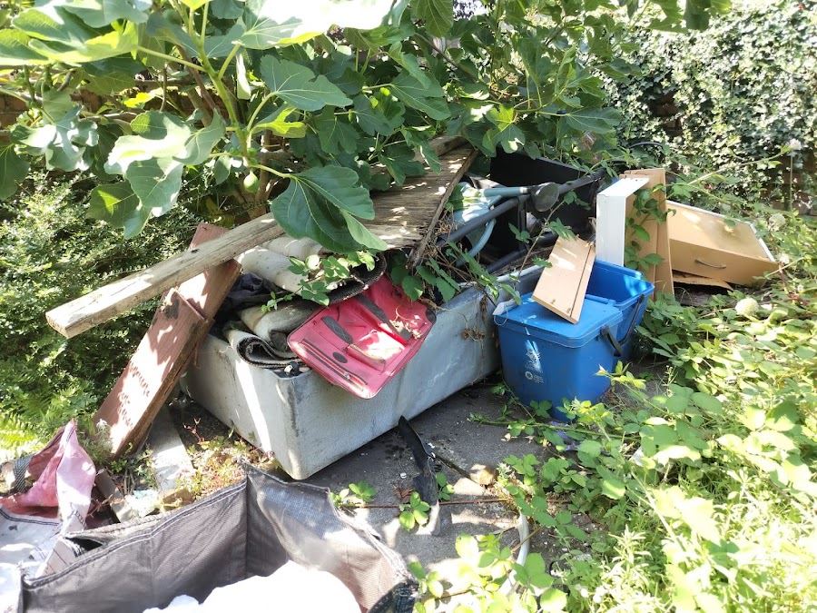 A fly-tipped pile before clearance