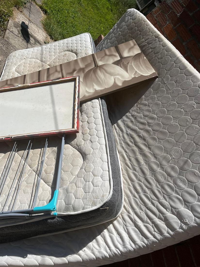 Mattresses loaded into the van