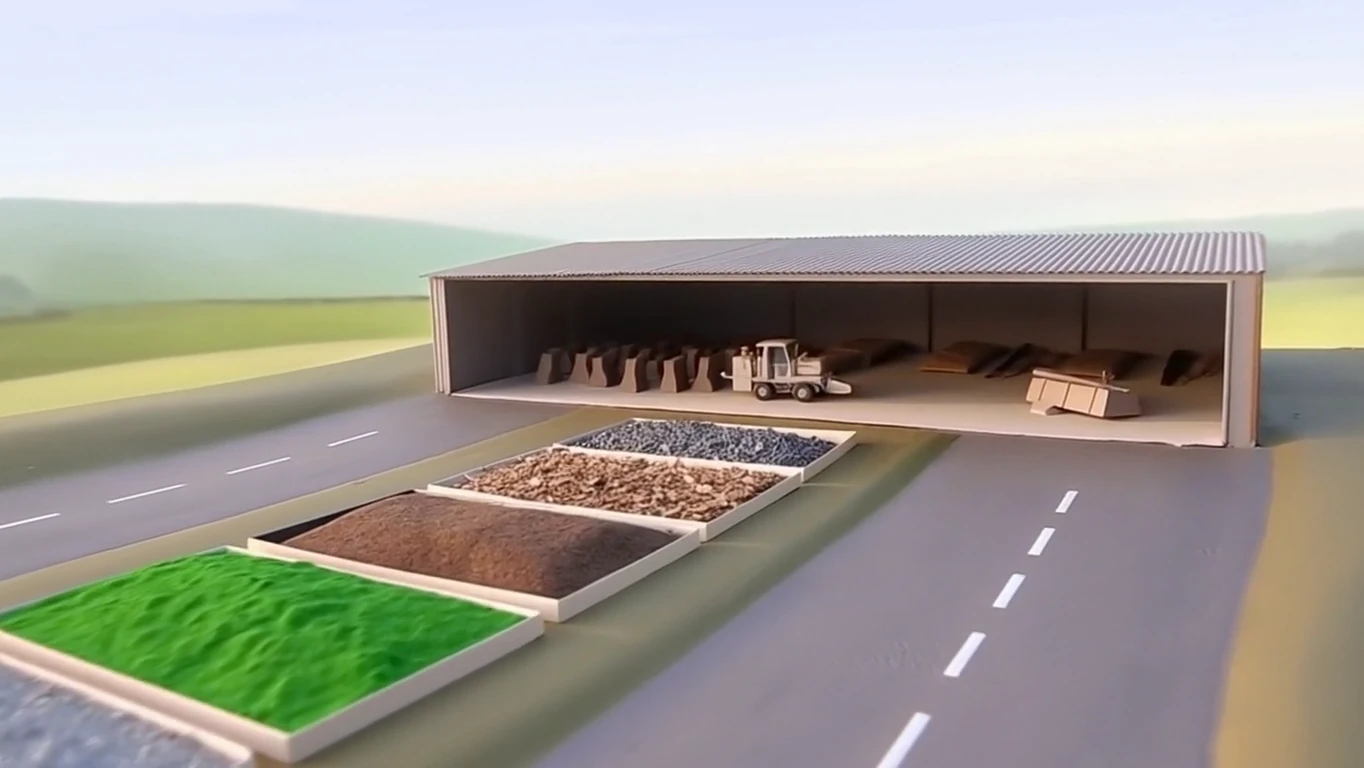 The sorted-waste bays of the Alpha Waste Removal world